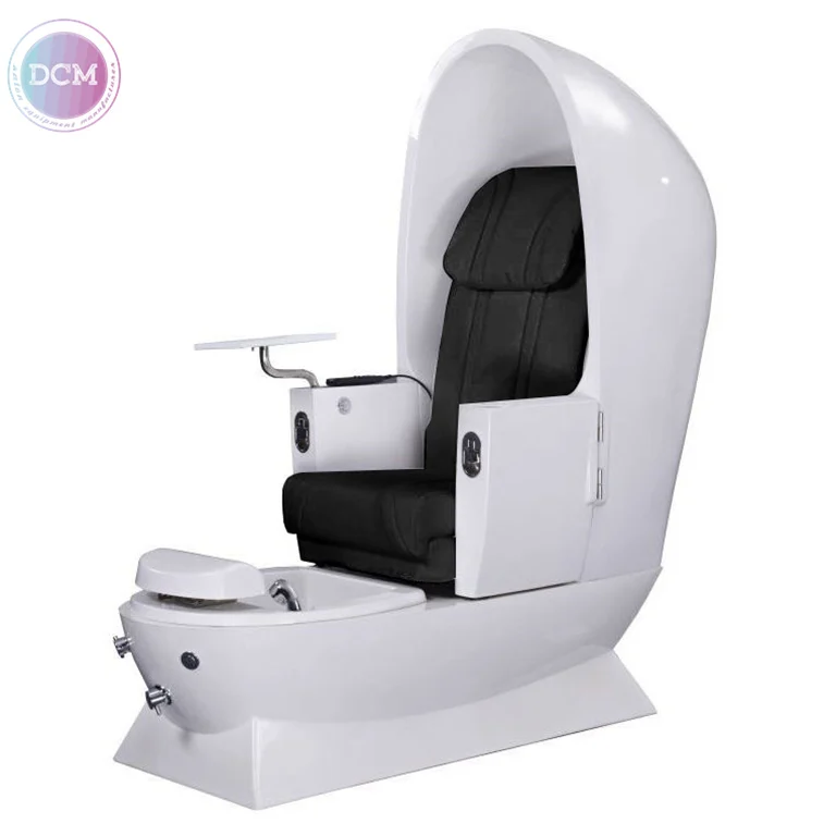 guangzhou salon supplies pedicure chair egg white egg shaped pedicure chair with tray