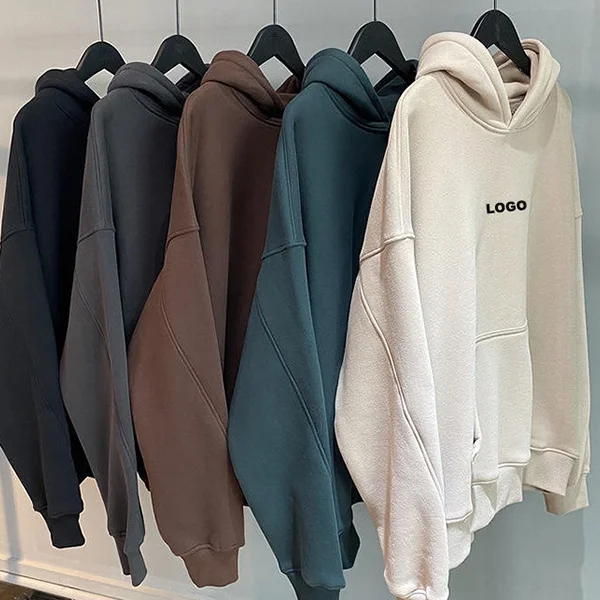 High Quality 500gsm Heavyweight Pullover Hoodie French Terry Hoodies Drop Shoulder No Strings Heavy Oversized Men Hoodies