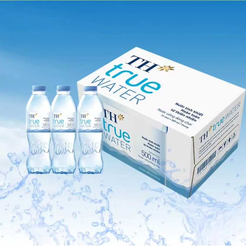 TH true WATER - Purified Water From Nui Tien Ground - 350mlx24 High Technology Pure Bottle Drinking Water