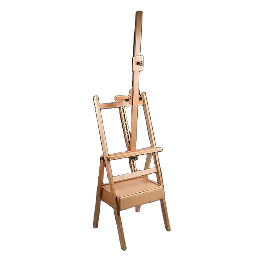 Factory Display Easel Drawing Board Beech Bracket Type Oil Painting Rack Adjustable Sketch Large Art Wooden Easel Stand