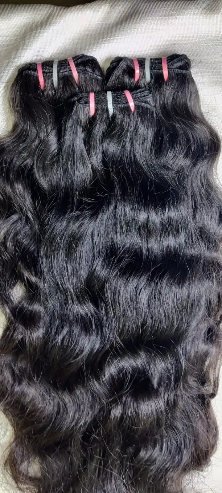 Indian Natural Uncrossed Raw Human Hair Bundles  Indian Machine Double Weft Hair Extensions A1 Grade Brand