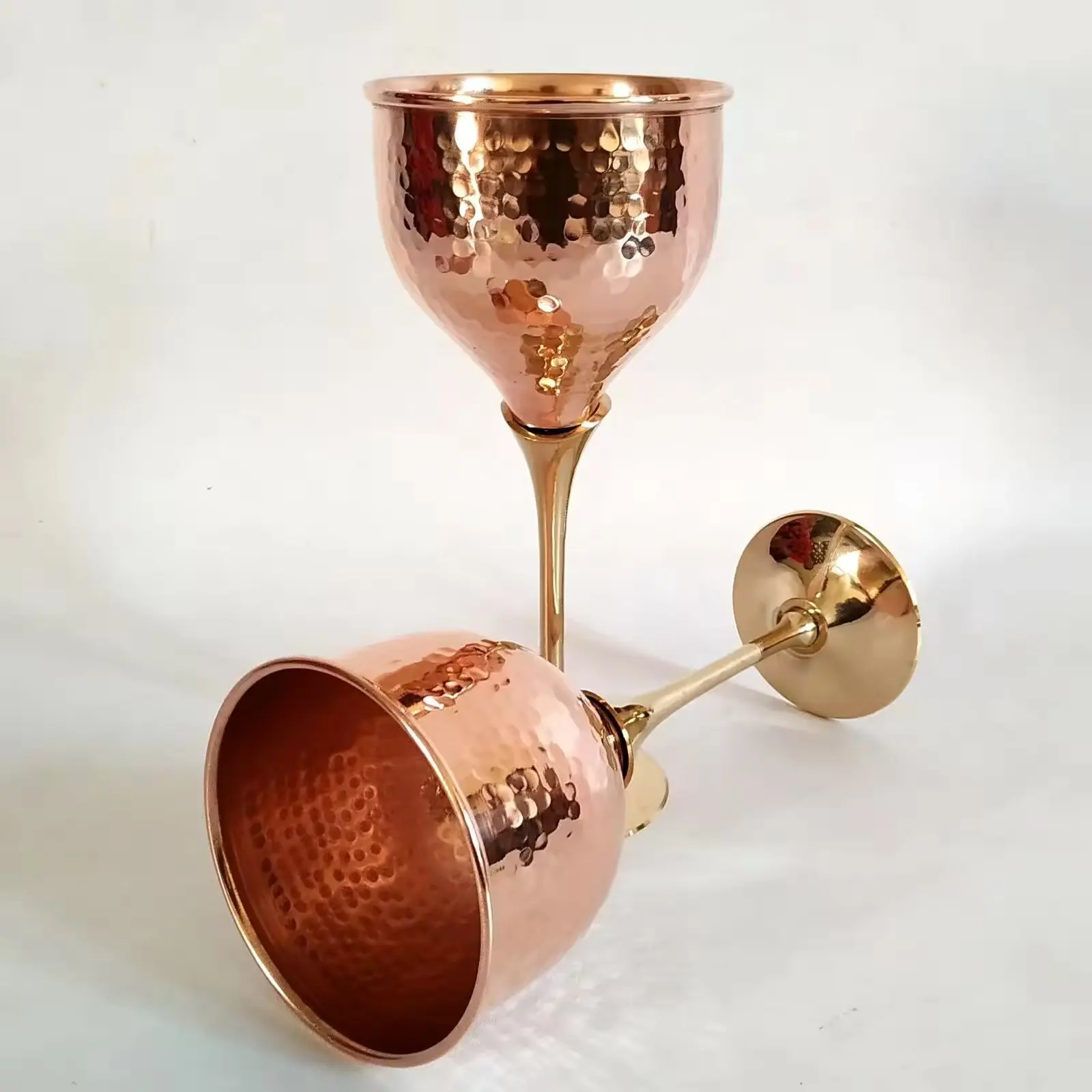 Best Seller Copper Plated Drink Ware Goblet Stainless Steel Cocktail Glass Wine Glass Metal Champagne Flute Bar Ware