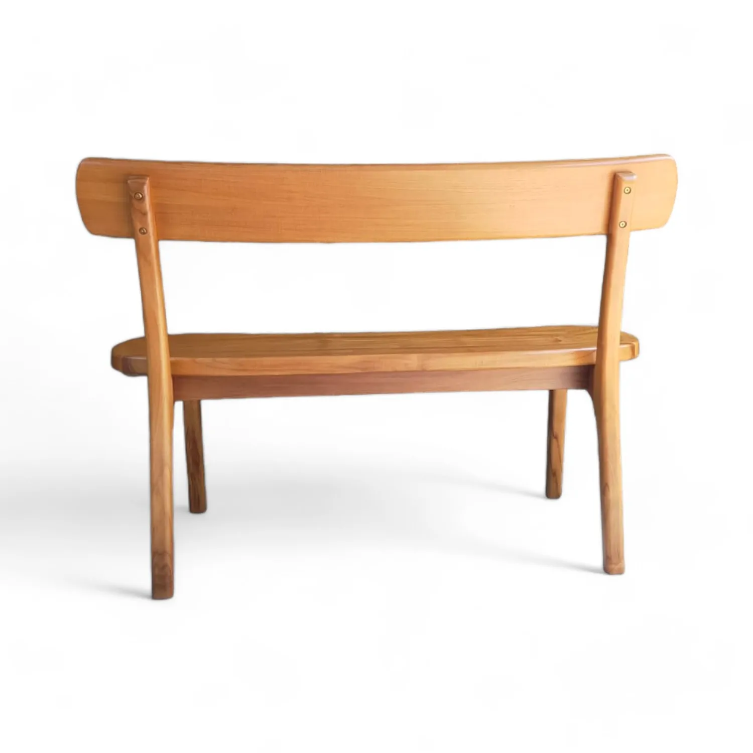 Nordic Living Room Cane Backrest Bench from Natural Teak Wood Frame Vintage Rattan Dining Bench for Home Hotel Apartment Villa