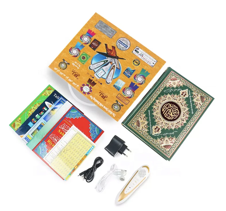 LCD Quran pen 16GB 35 Quran voices 28 translations 6 books new mold and books design Qaida Noorania Children learning  book
