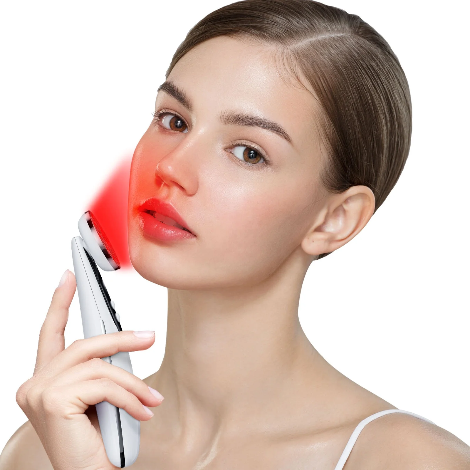 Handheld electric facial skin care tool, near-infrared beauty instrument with micro current and light-emitting diode