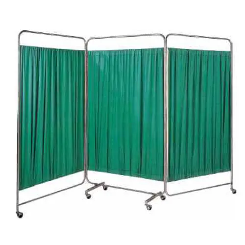 Hospital Clinic Stainless Steel Frame Bedside screen three panel Hospital ward Bedside Screen hospital curtain stand
