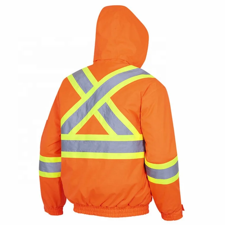 High Quality 300D PU Coated Oxford Polyester Bomber Jacket High Visibility Heavy Duty Work Wear