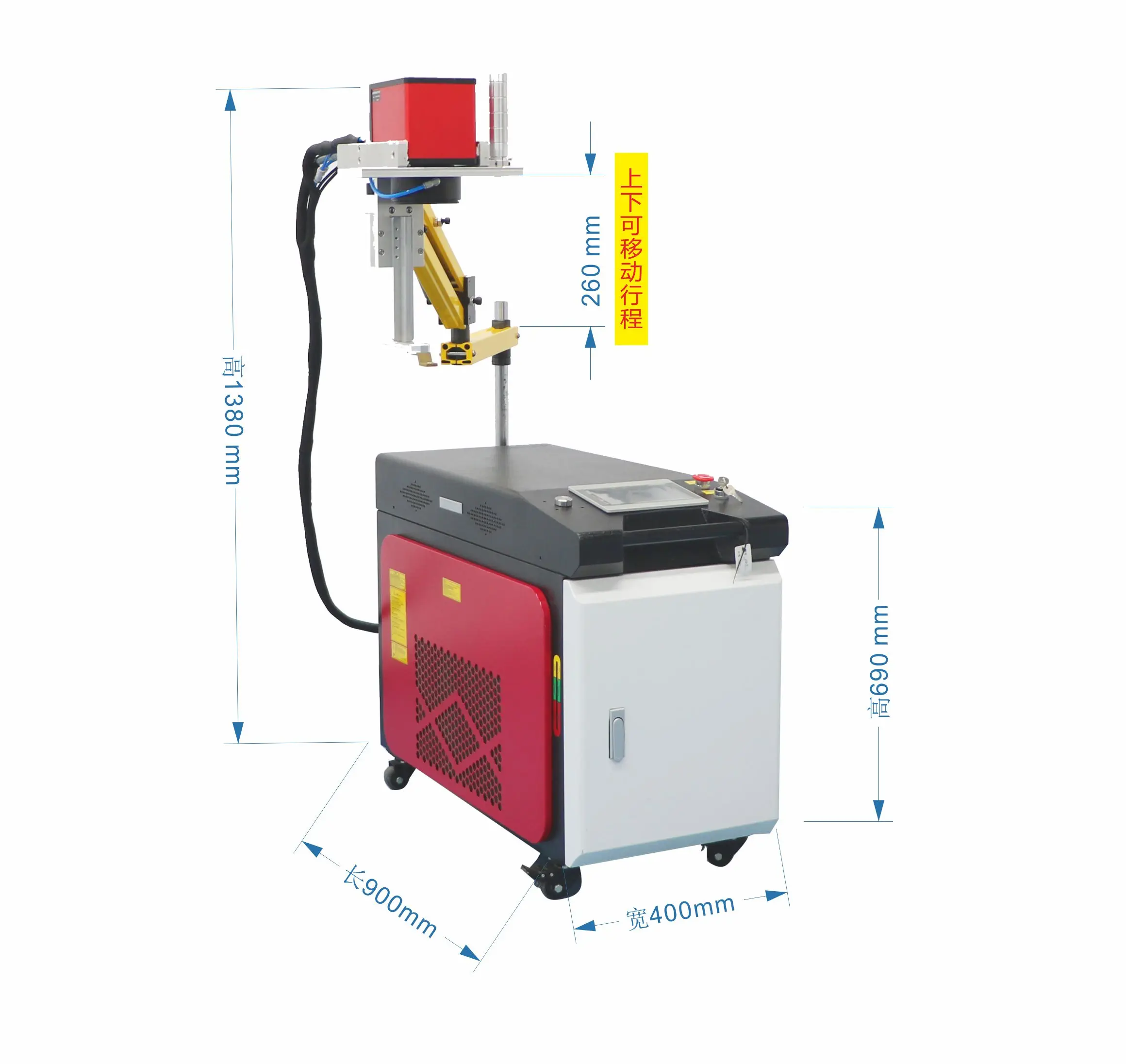 Stainless Steel lithium battery Galvanometer handheld fiber Laser Welding Device Large Size Square Battery Laser Welding Machine
