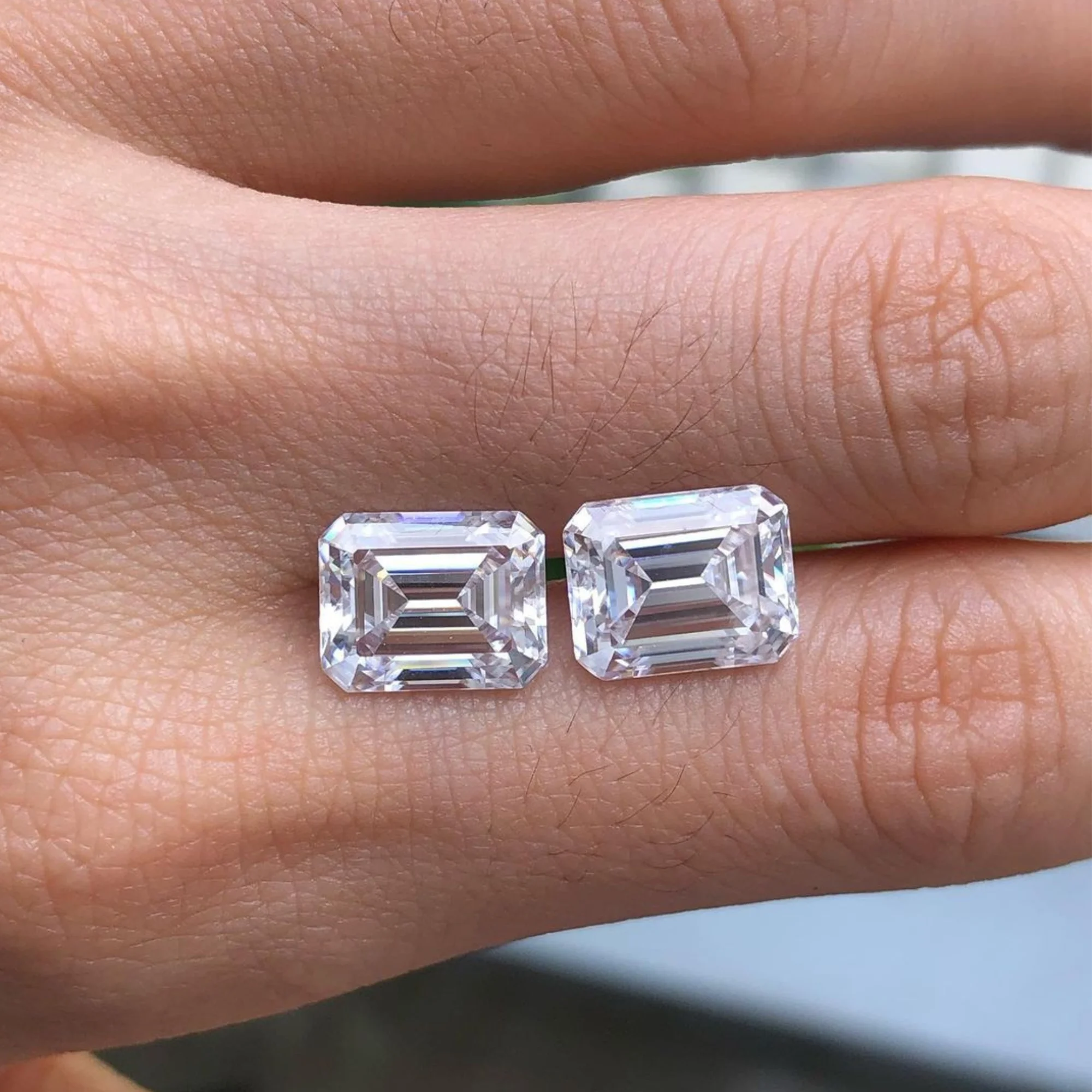 loose diamond 3 Carat Polished Loose Synthetic D Color VVS Purity Emerald cut Lab Made IGI Certified Type 2A Diamond Mix Lot