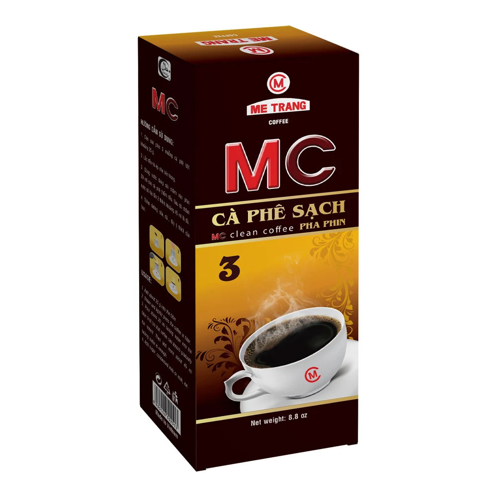 MC3 coffee powder mixing Arabica and Robusta coffee beans with high quality best price in box packaging