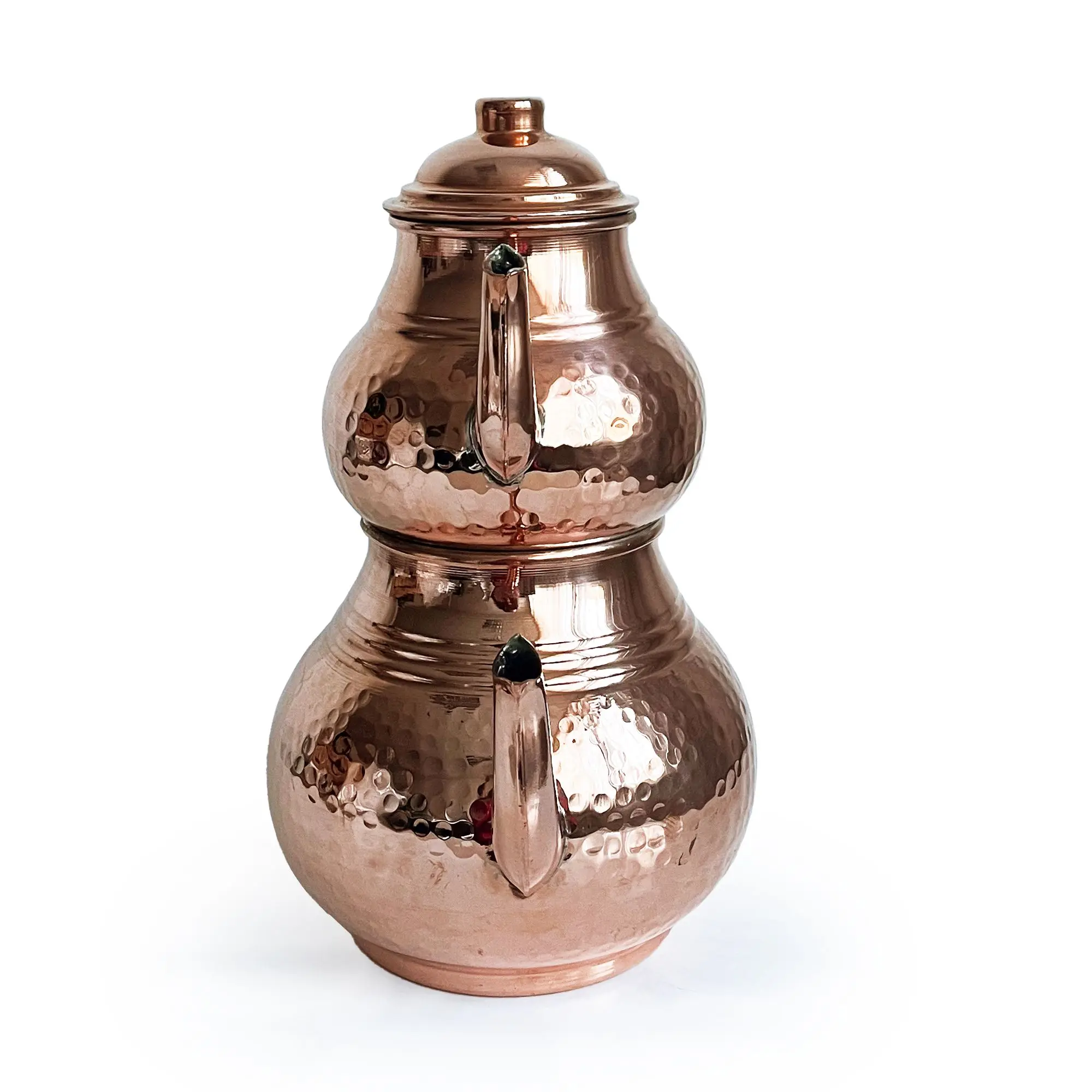 Handmade Hand Hammered  Copper Turkish Stovetop Teapot Set 850 ml + 1800 ml