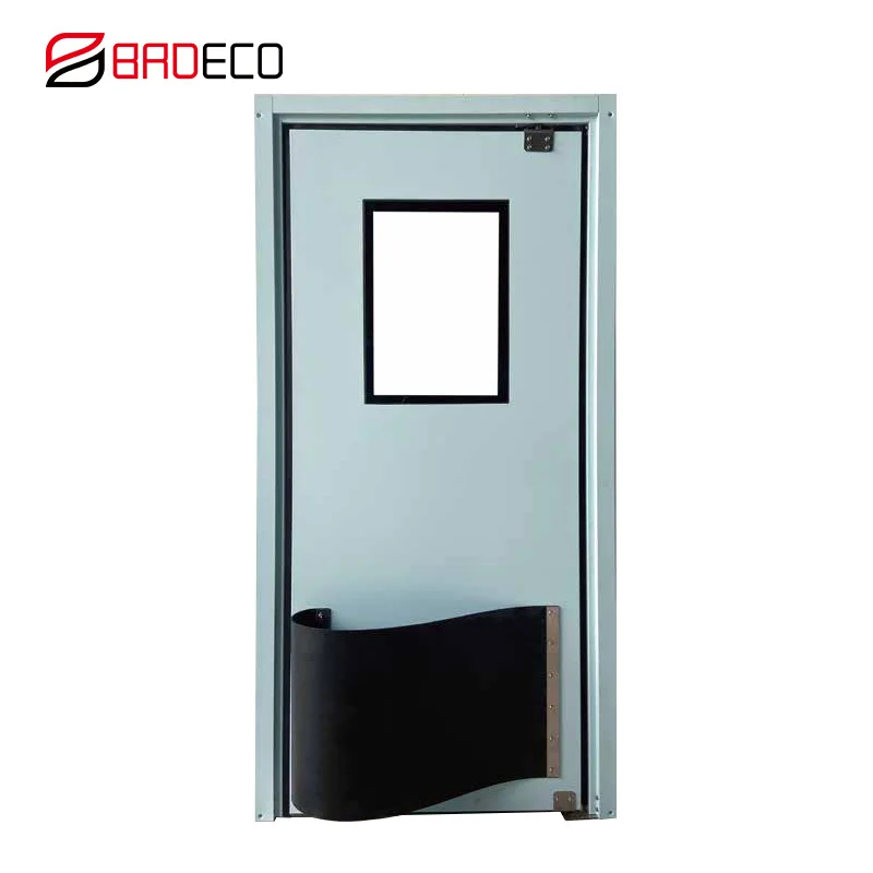 Industrial Commercial stainless steel galvanized steel double swing traffic door for factory supermarket