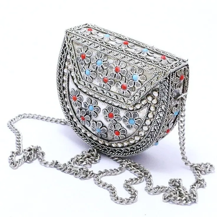 Best Quality Metal Handmade Mosaic Design Evening Clutch Bag for Women Fashion Handbags for Party Use Wholesale Price from India