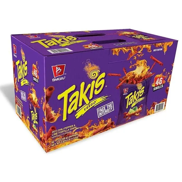 Ароматизированная Кукуруза Takis Fuego свернутая тортилья кукуруза острые чипсы для барселя вкусные по лучшей цене