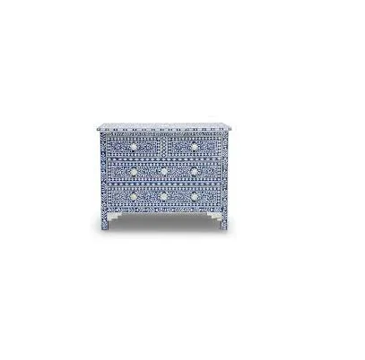 Factory Bone Inlay Drawers Resin Knobs Use for Office Home Furniture Glossy Polished Modern Blue Chest