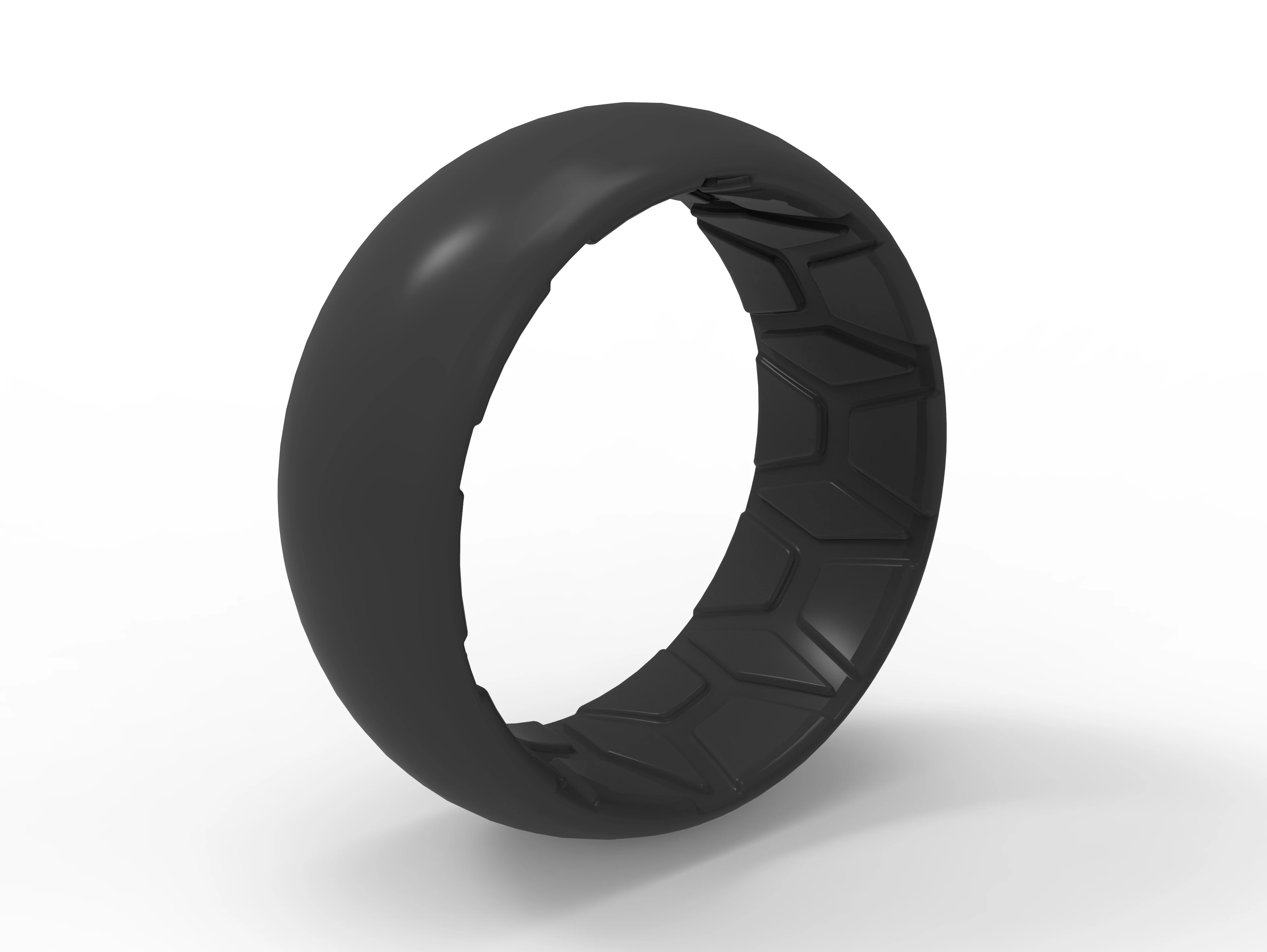 Hot Selling Customized Sport Silicone Finger Rings Breathable Airflow Inner Grooves Step Edge Design Silicone Rings