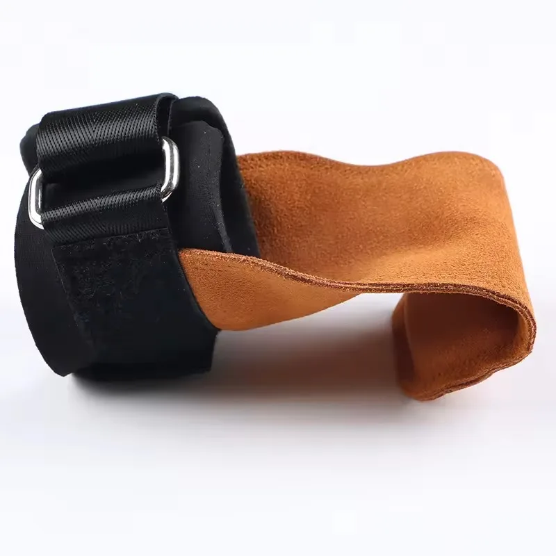 Custom Cowhide High Quality Leather Gymnastics Hand Weightlifting Grips Gym Weightlifting Gloves with customized logo
