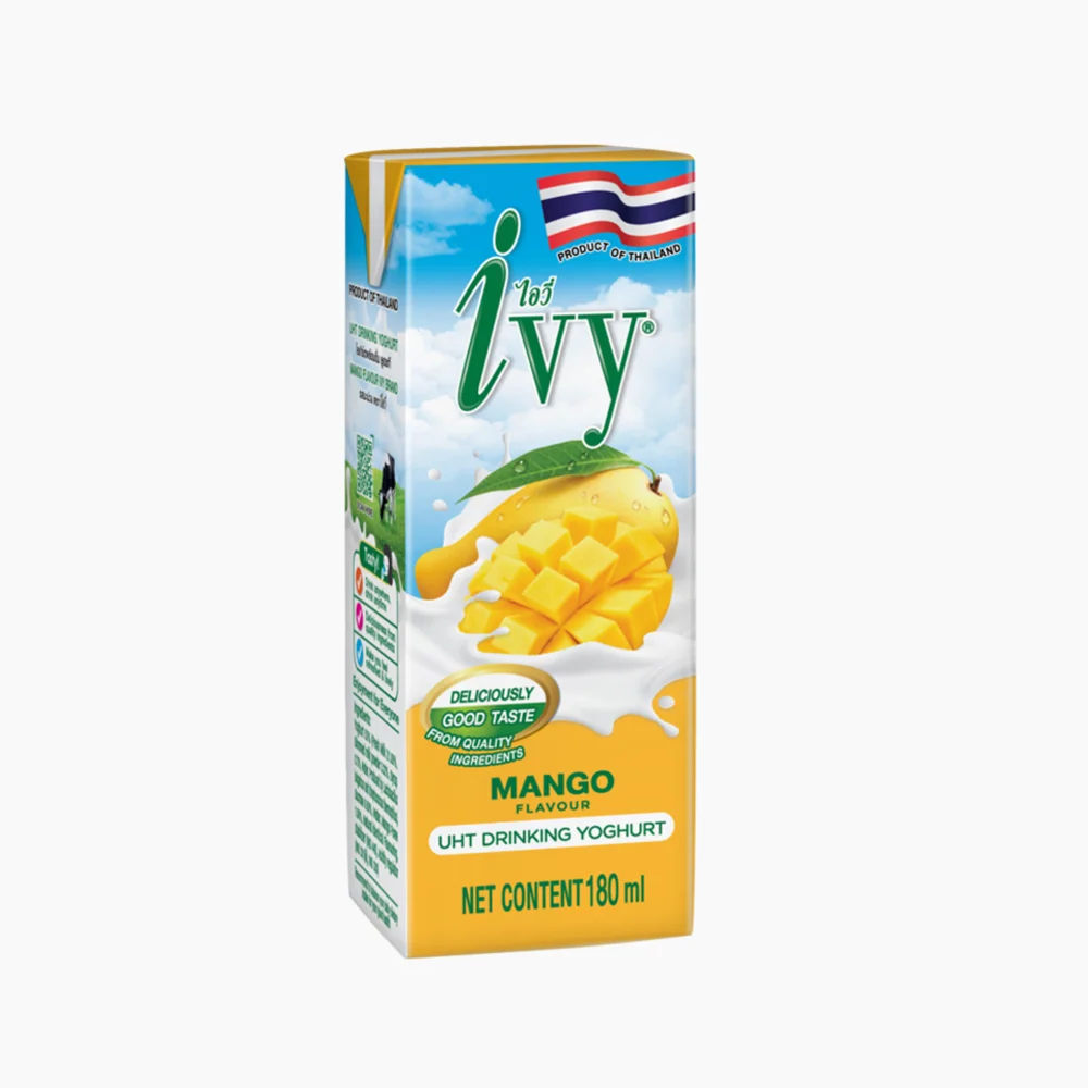 Recommended Product And High Quality From Thailand Ivy UHT Yoghurt Mango 180 milliliter Taste Great Delicious
