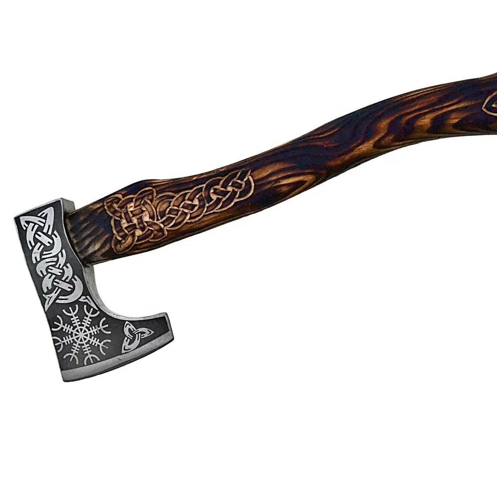 Топор из дамасской нержавеющей стали ручной работы на заказ с кожаным покрытием, оптовая продажа топоров для походов и кемпинга