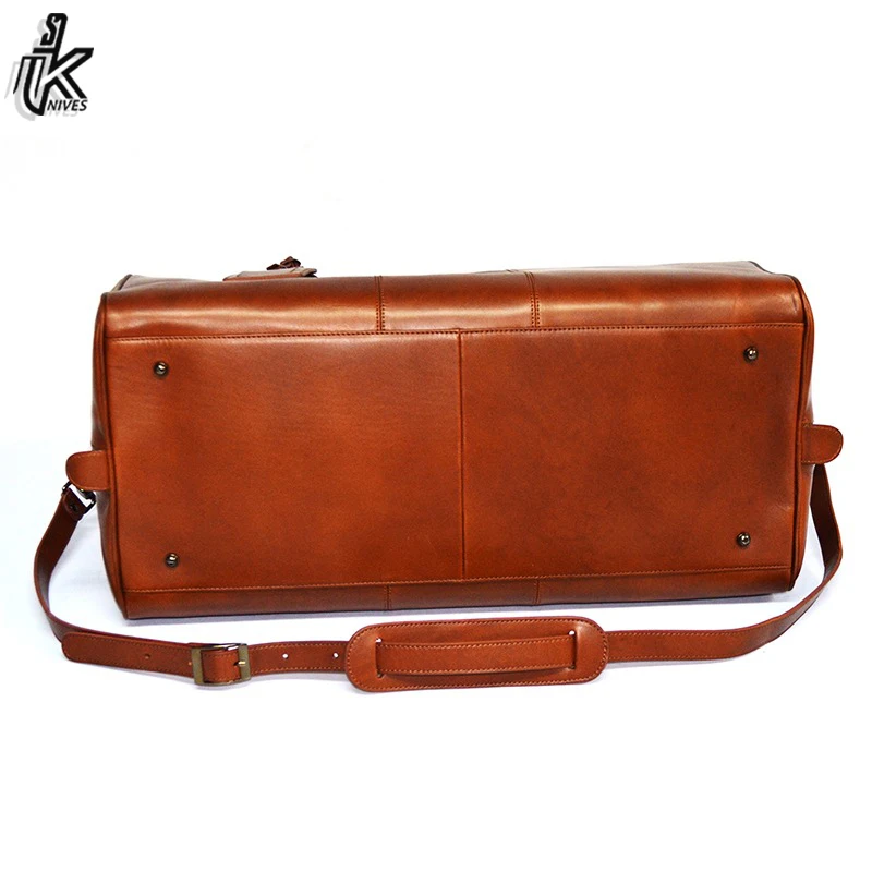 New Cheap Price Luxury Men Premium Leather Outdoor Travel Duffel Weekender Duffle Bags