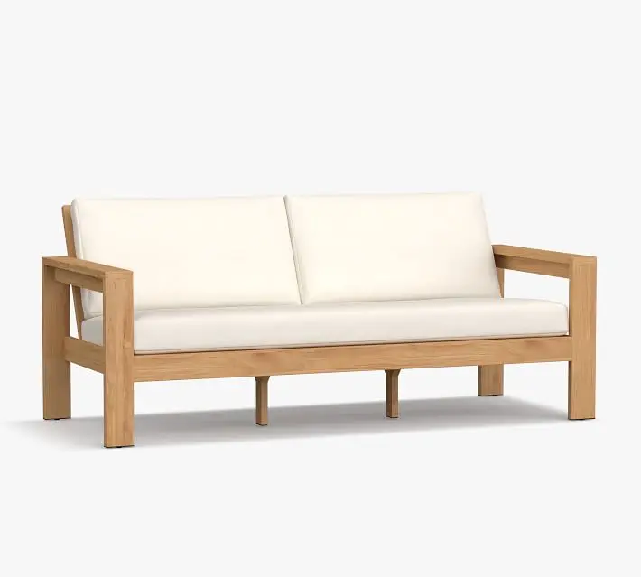 Teak Wood Garden Cushion Outdoor Lounge Sofa Indonesia 2 Deep Seater Waterproof Patio Furniture