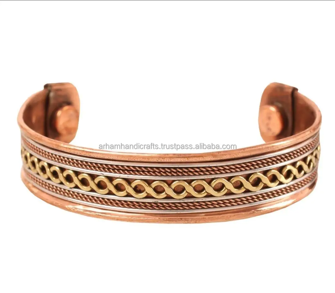 Copper Bracelet Men Women Magnets Cuff Magnetic All Design Copper Bangle Personalised Engraved Bracelet by LUXURY CRAFTS