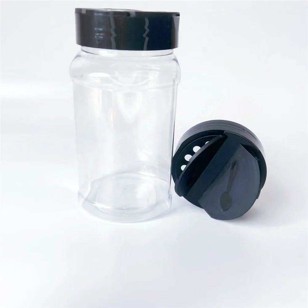 empty pet plastic spice jar condiment salt shaker with spice lid