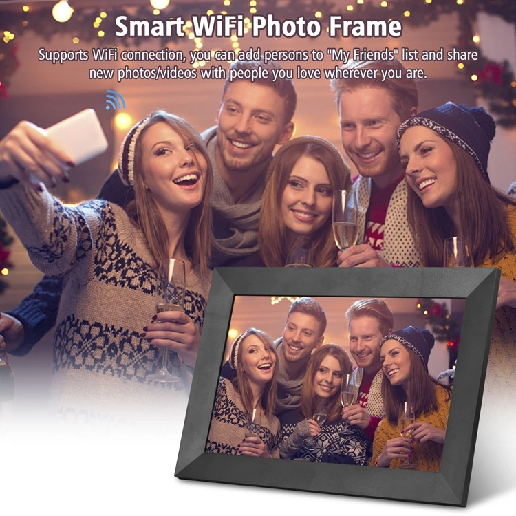 10 1 дюймовая умная Wi-Fi фоторамка HD IPS сенсорный экран 1280*800 фото 1080P видео 16