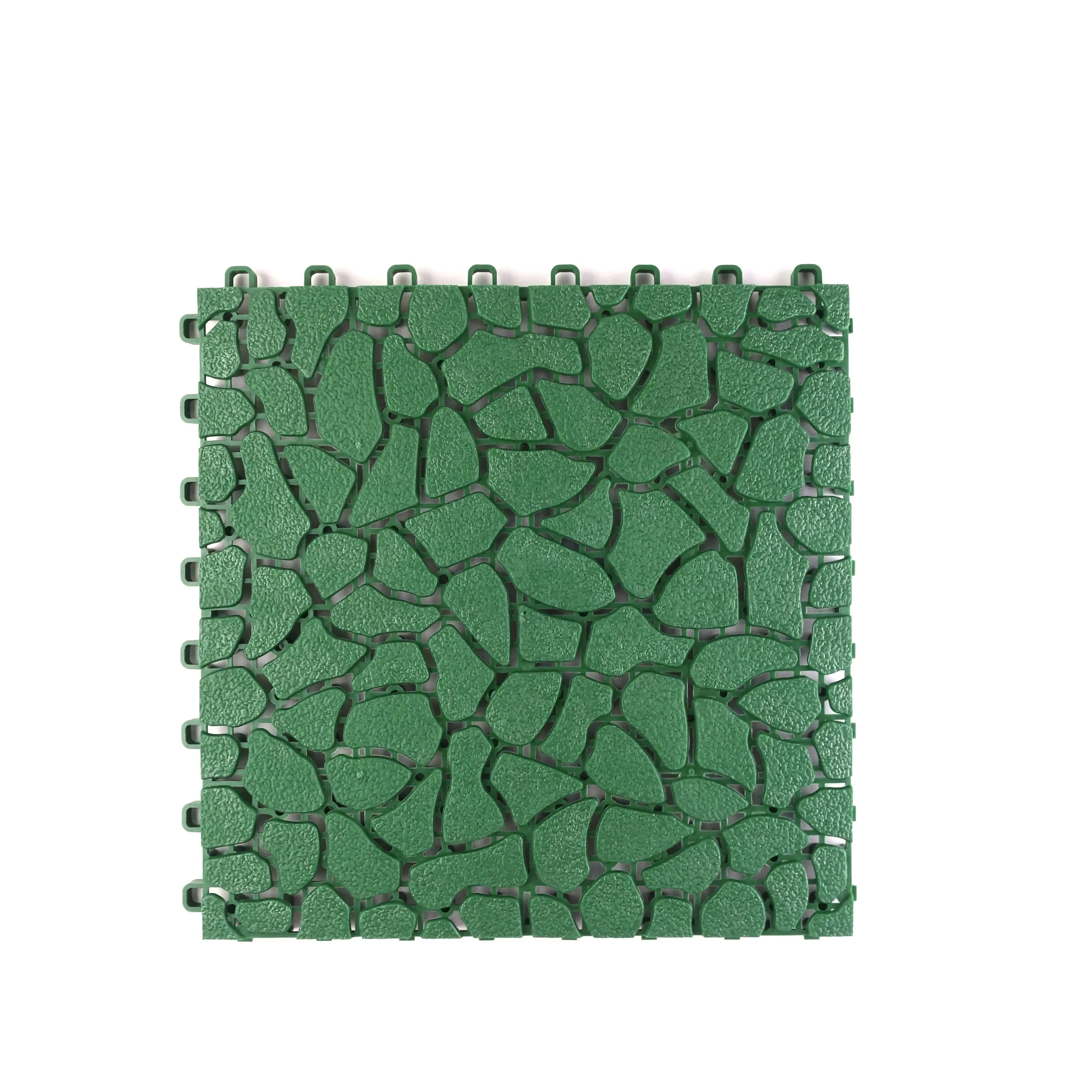 Foam Interlocking Bath Floor Mat Non Slip with Diamond Marble Effect for Safety