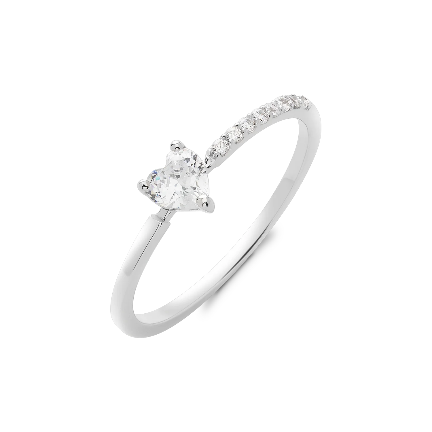 New arrival heart shaped 14k white gold rings jewelry women with cz gemstone Vietnam Manufacturer NPTB326