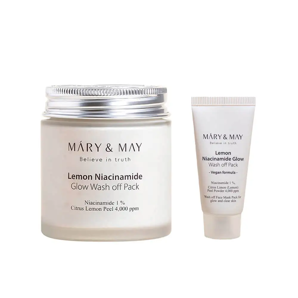 Korea Facial Mask Mary&May Vegan Lemon Niacinamide Glow Wash Off Pack - 30g