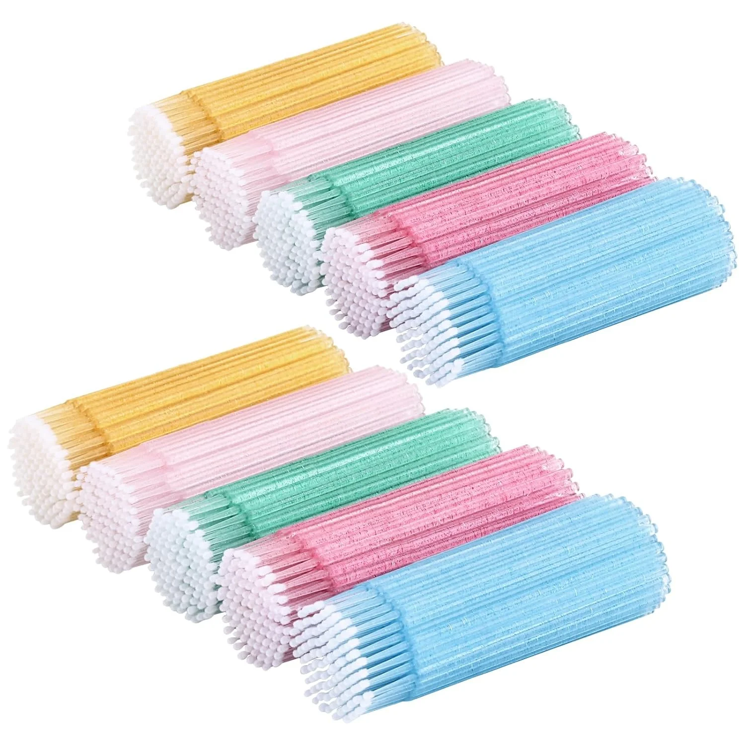 micro cotton swabs crystal disposable glitter brush makeup swab eyelash cleaning micro fiber brush cotton tipped applicator
