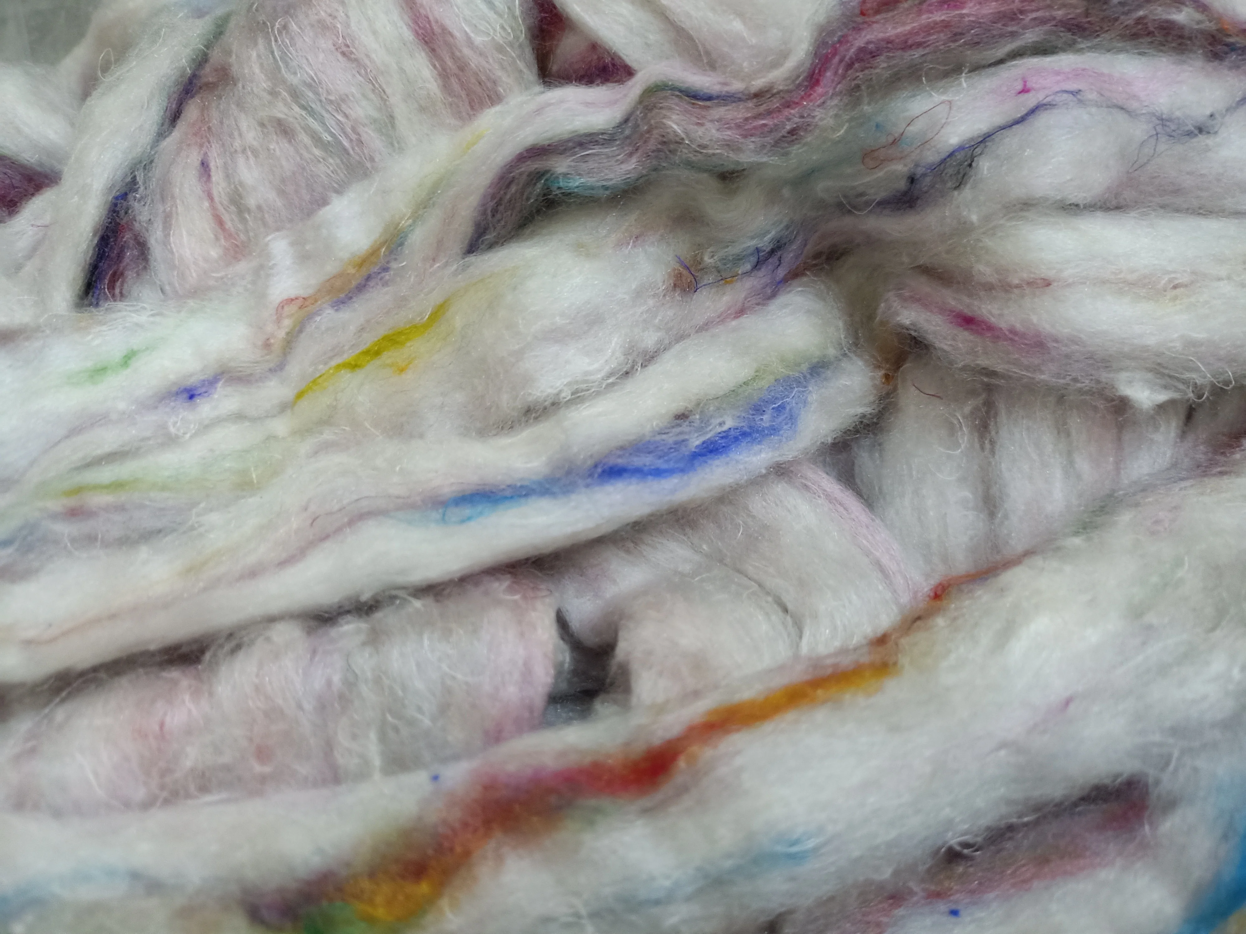 custom made sari silk slivers in Red colour made from recycled sari silk fibers ideal for soap makers and textile artists