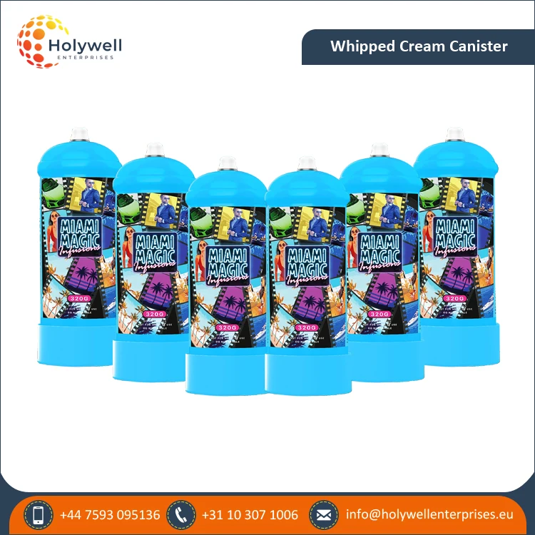 OEM Available of Cream Chargers Best Quality Miami Magic 320g Whipped Cream Charger Cylinder Pack of 6 and Pack of 12