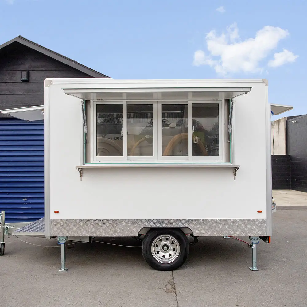 High Quality Customized Mobile Food Trailer Black Pizza Hot Dog Ice Cream Coffee Food Truck