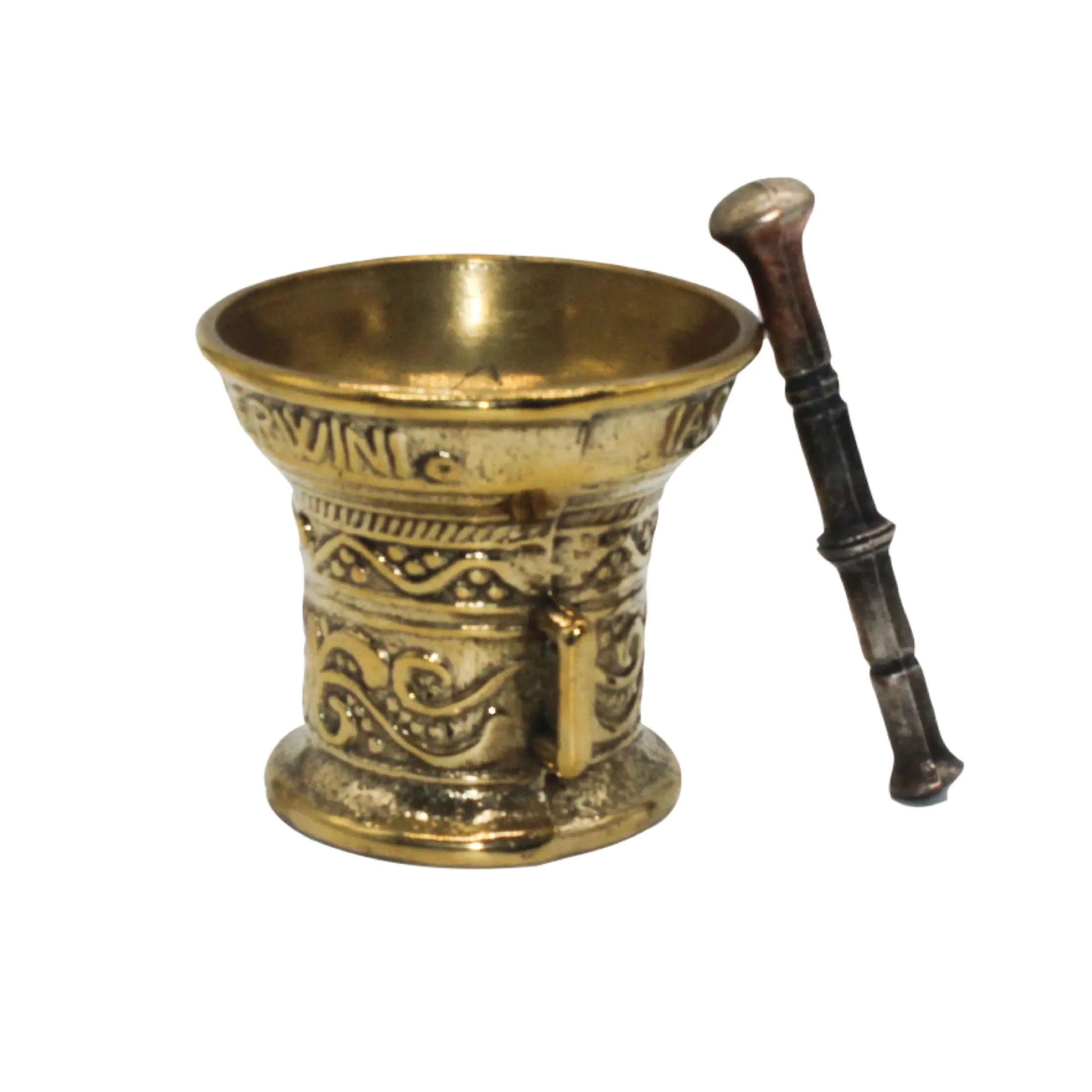 Wholesale Brass Decorative Grinding Container Mortar for Crushing Pills Herbs Vegetables Metal Herb Grinder in India