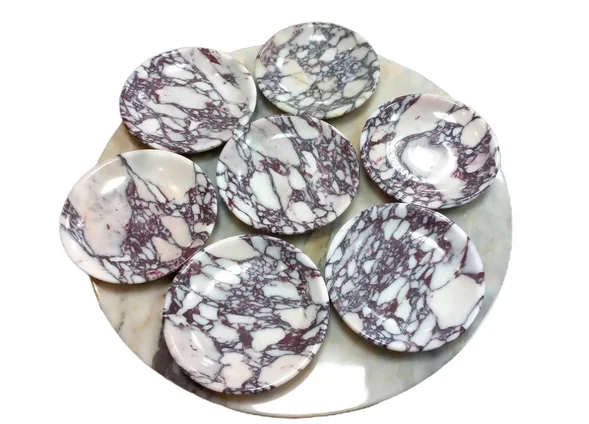 Elegant marble plate, Marble Round Plate, Stone Marble Plate