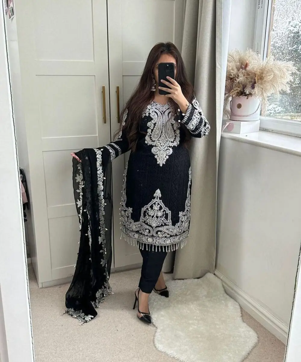 Повседневная одежда из камня хлопковый костюм сальвар с отделкой Дори и принтом дупатта для повседневной носки рамкой храма