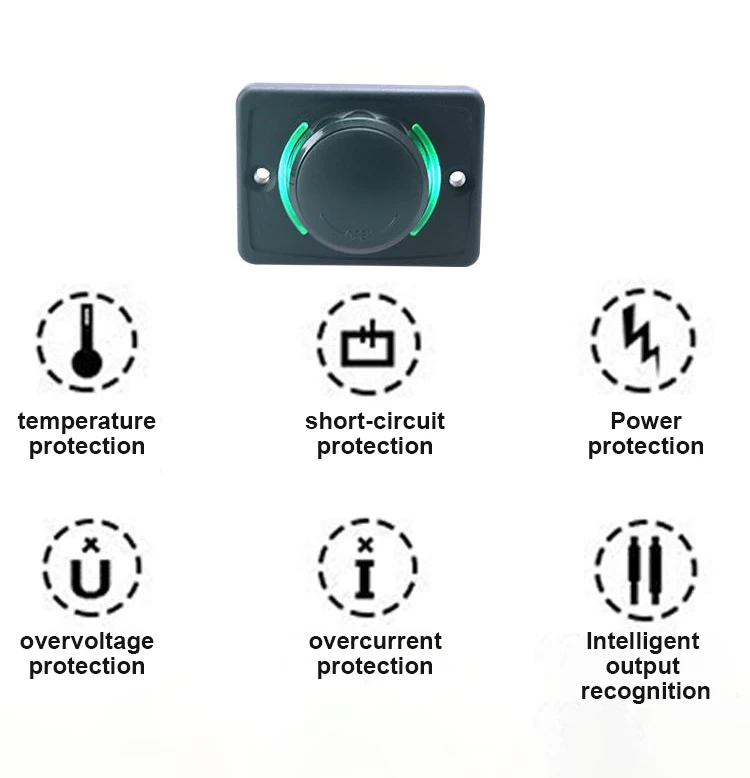 New Bluetooths RVs Bus with colorful led light 3.1A Quick Adapter Dual USB Port Type C PD Car charging station