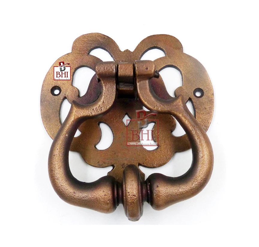 Cast Iron drop ring pulls knobs furniture antique brass butterfly door Kitchen cabinet knocker pulls handles