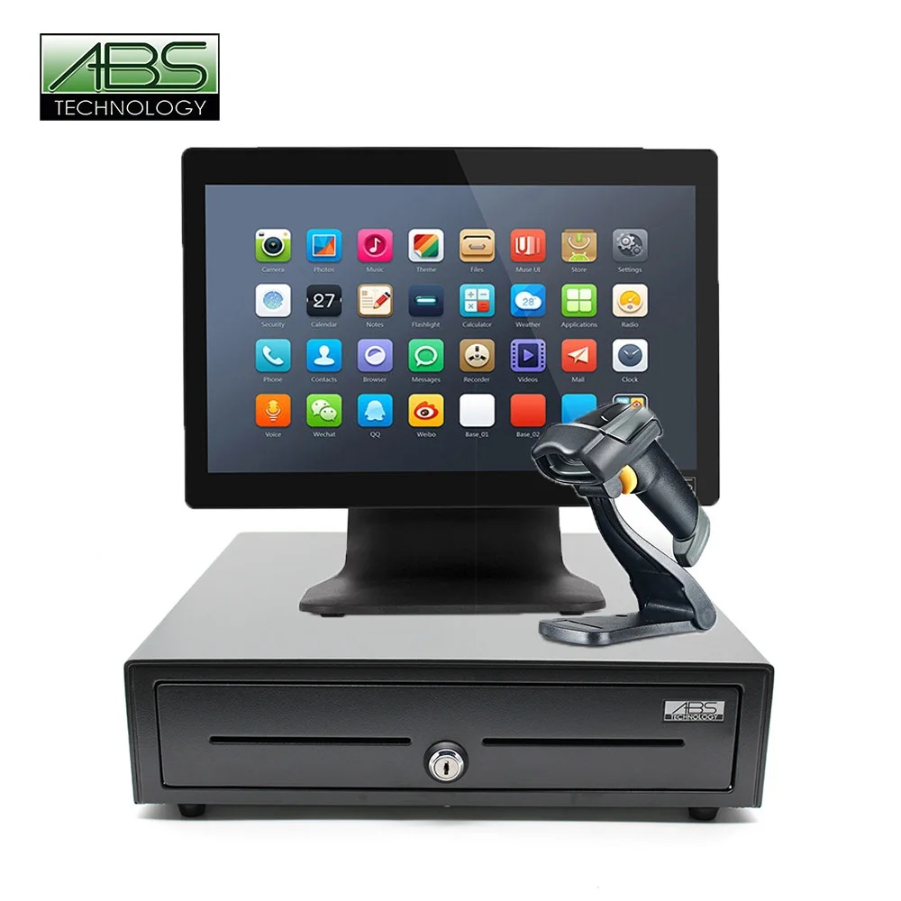 Самый продаваемый кассовый комбинированный одноэкранный POS-терминал в комплекте с ящиком для наличных и принтером 58 мм