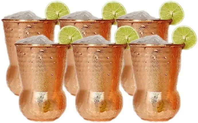 2024 Wholesale Prices 100% Pure Copper Moscow Hammered Mule Mugs Tumbler Drinking Wine Glasses