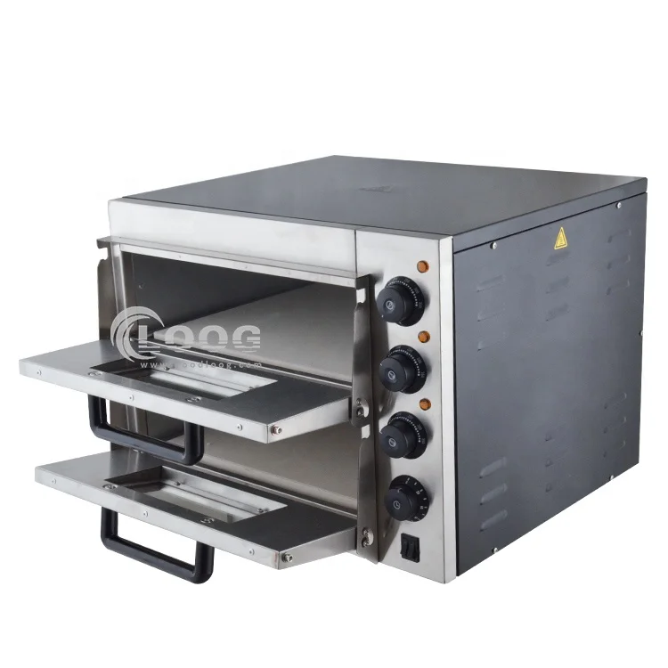 Popular Kitchen Equipment Double Deck Pizza Oven Table Top Electric Pizza Machine For Commercial Use