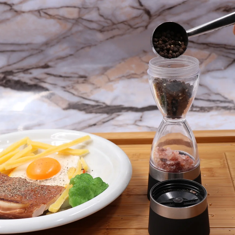 Black 2 In 1  Salt and Pepper Grinder