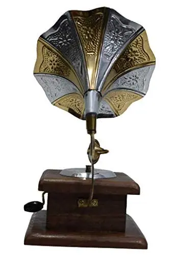 Unique Antique Craft Sheesham Wood Vintage Folding Dummy Gramophone   Handmade Royal and Vintage Dummy Wooden Brass Combination