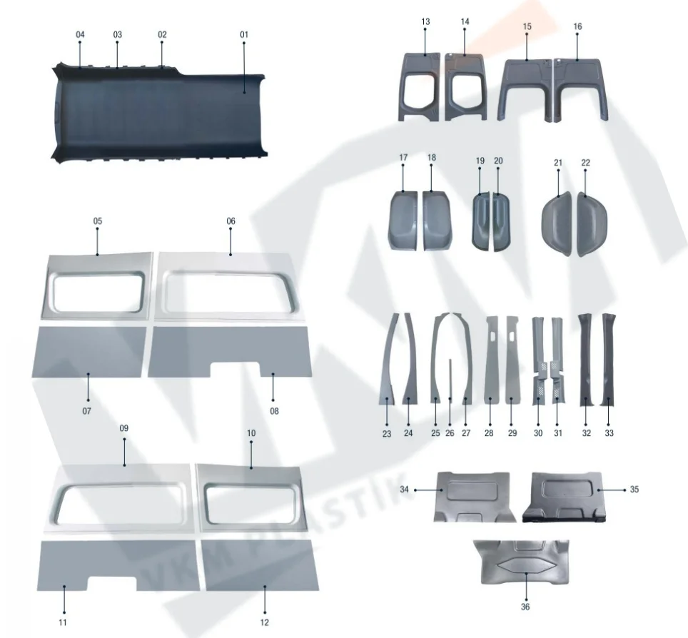 BEST PRICE ABS VKM O6  **SPRINTER L2H2 WITHOUT SLIDING DOOR**  (ABS INTERIOR TRIM SET FOR MINIBUSES, CAMPERS, COACHES, BUSES)