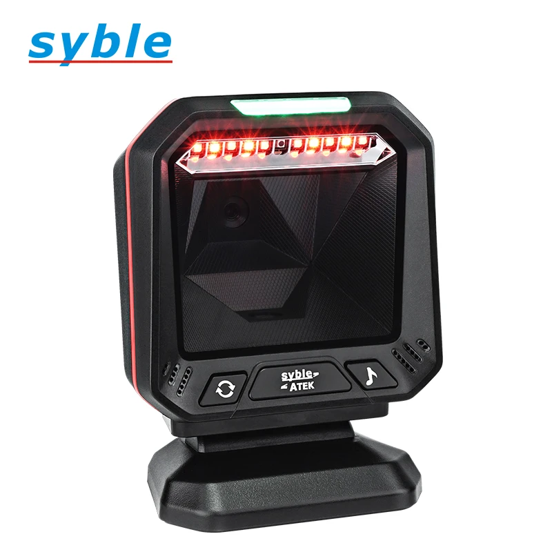 Widely Welcomed Portable Wired Usb 1D 2D Bar Qr Code Reader Omnidirectional Barcode Scanner Syble AK 9608H
