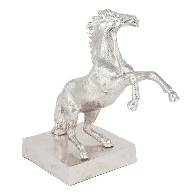 Metal Rearing Silver Horse Statue Modern Home Decoration Accessories Gold Pieces Interior Table Decor centerpieces for wedding