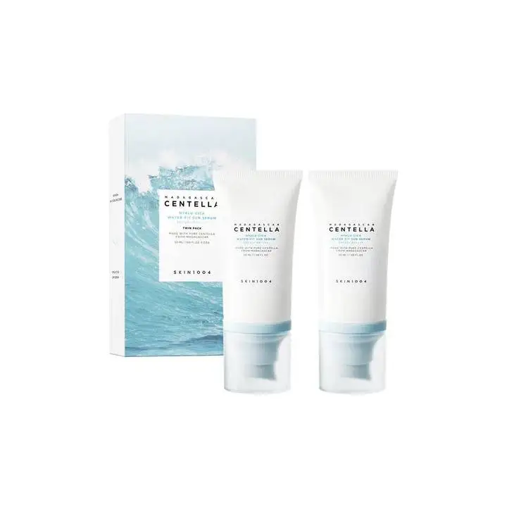 SKIN1004 Madagascar Centella Hyalu Cica Water Fit Sun Serum 50ml SPF 50+ pa+++ twin pack Korean cosmetics wholesale