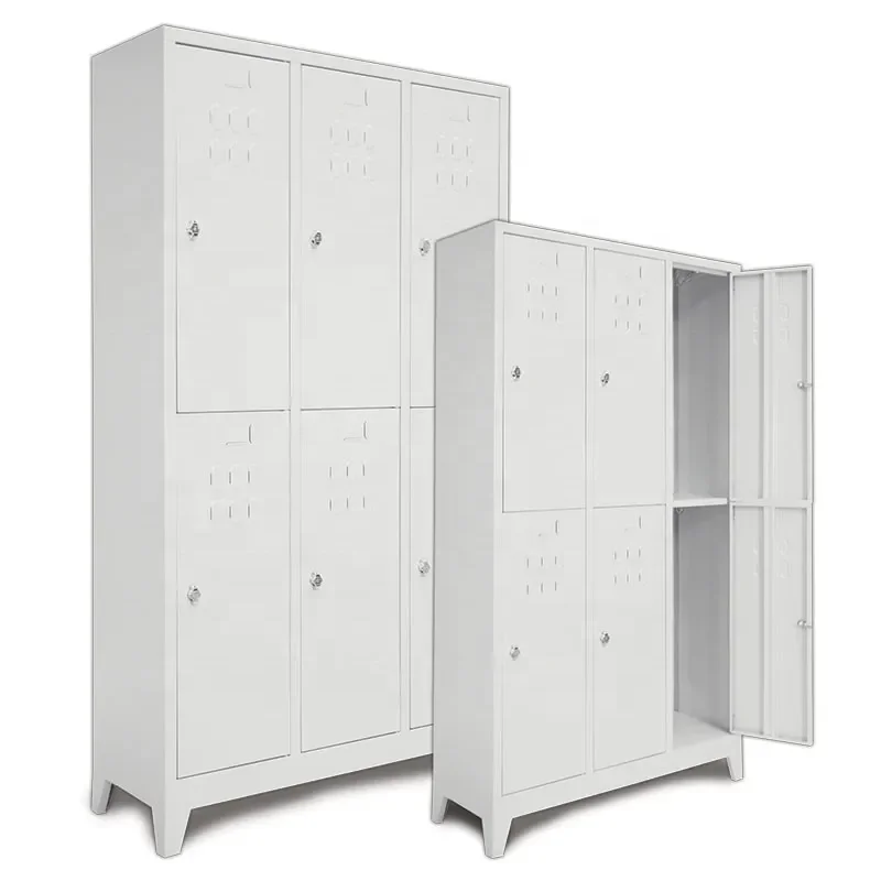 For All Usage Six Door Metal Wardrobe 6 Tier Iron Type Dressing Cabinet